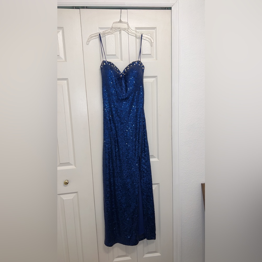 Royal blue sequined dress